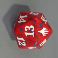 MTG Spin Down Life Counter D20 Dice Planeswalker Symbol - Red